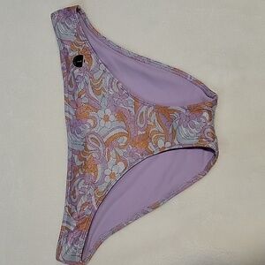 Hollister Swim Lavender and Orange Shimmer Moderate Back Bikini Bottoms- Size L